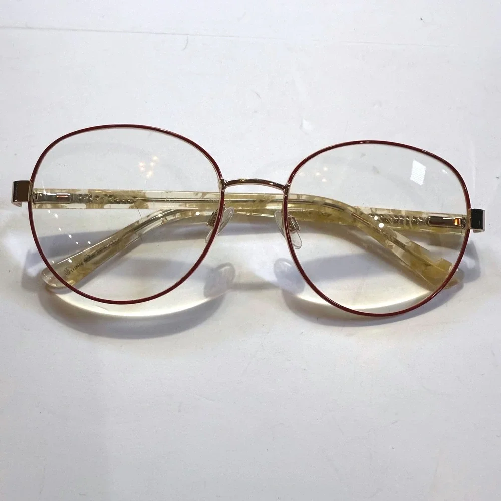 Vintage Zyloware TM509 Eyeglass Frames only 50-19-135 Cream Marble Gold Round